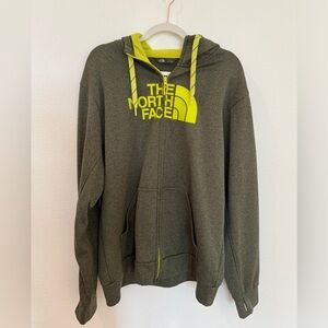 The North Face men’s large zippered hooded sweatshirt.